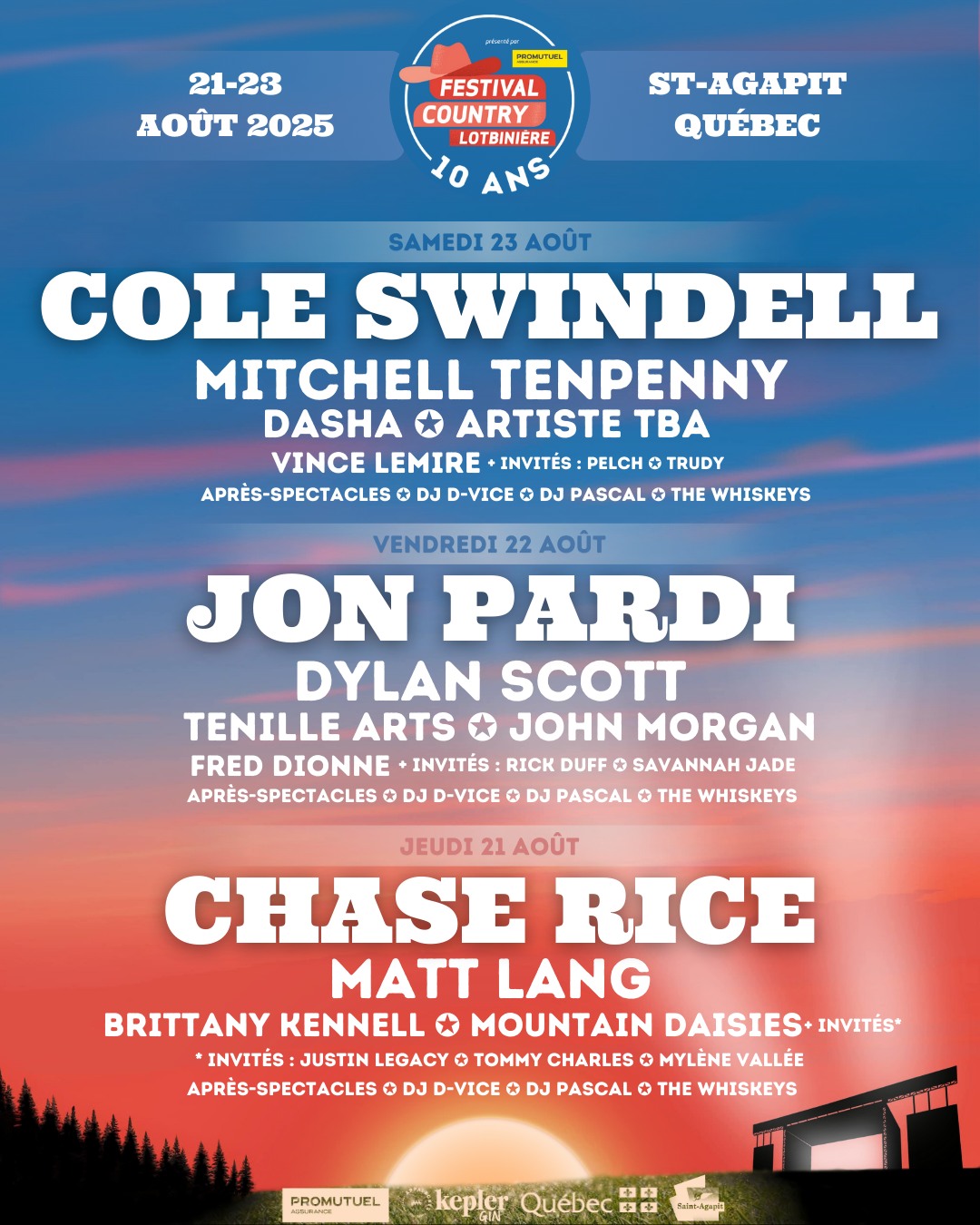Le 10e Festival Country Lotbinière dévoile enfin sa programmation!
