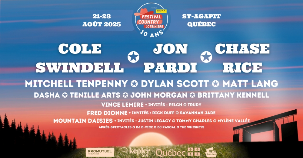 Le 10e Festival Country Lotbinière dévoile enfin sa programmation!
